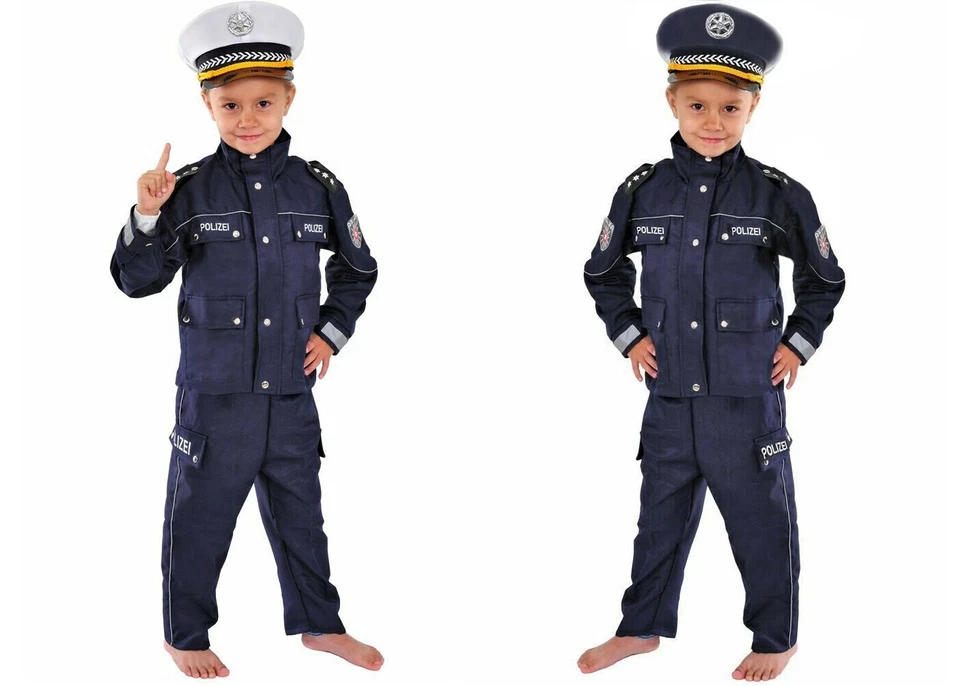  Polizei Kinder Kostüm für Fasching Karneval Polizist 98 104 110 116 122 128 140 - Bild 1 von 1