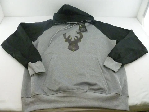 NEW NBA Adult Milwaukee Bucks Pullover Hooded Sweatshirt-Gray XLarge Cover