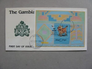 GAMBIA, cover FDC 1993, S/S dog Cairn Terrier - Picture 1 of 1