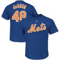 New York Mets #48 Jacob deGrom Men's Cross Stitch Style Jersey Tee MLB XLT-6XL