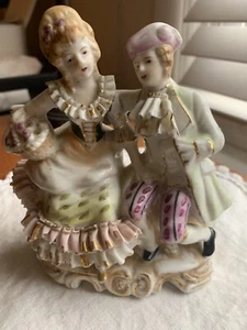 Thames Hand Painted Man And Woman Porcelain Figurine Japanese Vintage - Picture 1 of 8