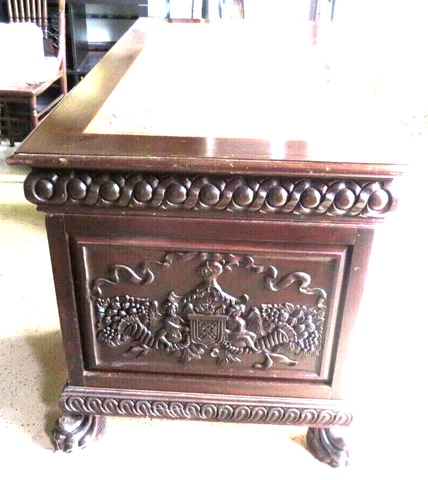 Mahogany Hand Carved Claw Foot Desk 1980's {3-piece} Stunning Location NJ 08865 Cover