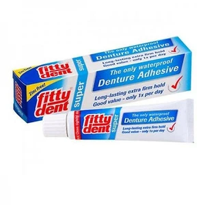 =>FITTYDENT, Fitty Dent Denture Adhesive 40 Gram, long-lasting hold, once daily - Picture 1 of 1
