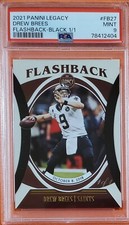 2021 Panini Flashback Black 1/1 - #FB27 - DREW BREES - New Orleans Saints PSA 9
