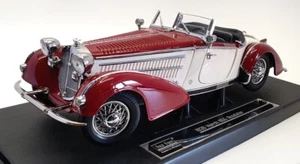 Sun Star 1/18 Scale Diecast 2406 - 1939 Horch 855 Roadster - Red/White - Picture 1 of 5