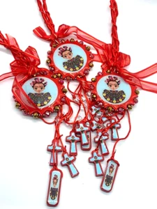 Pack of 3 Lucky Frida Kahlo Colored Tassel Car Wall Hanging Decor Collection - Picture 1 of 9