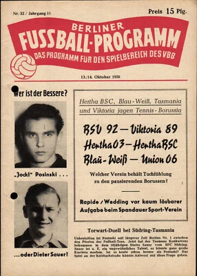 13 14.10.1956 Hertha 03 Zehlendorf - hertha BSC, Blau-Weiß 90 - SC Union 06 - Bild 1 von 4