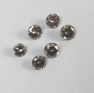 6pc, 3.5MM(1.15CT AVG) 4.0MM(1.65CT AVG), Salt & Pepper Round Brilliant Cut - Foto 1 di 10