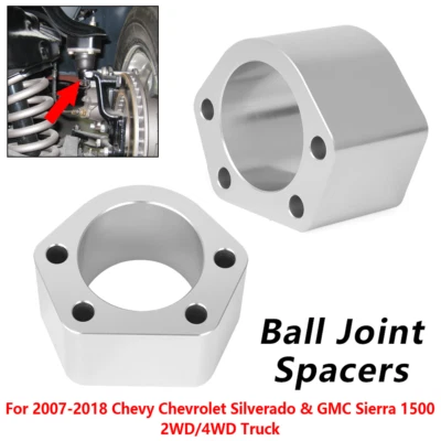For GMC Sierra 1500 Chevy Chevrolet Truck 2PCS Ball Joint Spacers 2 Inches Kit - Изображение 1 из 4