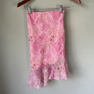 Amy Byer Vintage Girls Skirt Size 6x Pink Floral Double Lined - Picture 1 of 9