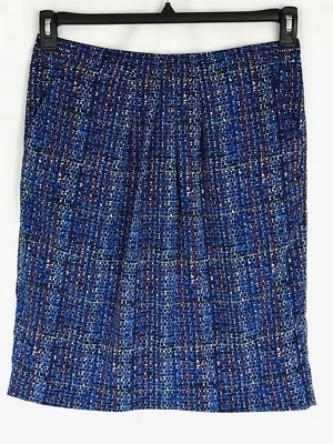 Falda de mujer Ellen Tracy plisada frontal recta bolsillo punto estampado talla 10 NUEVA Foto 1 de 4