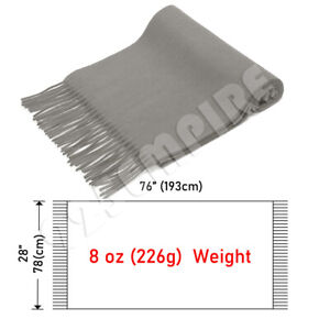 Men's Oversized Scarf Solid Plain Shawl Wrap Winter Warm Blanket 