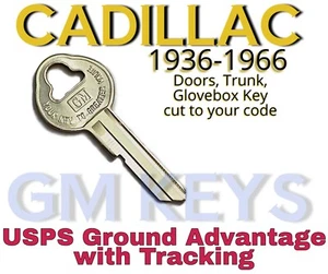 1936-1966 GM Cadillac Doors Trunk Glovebox Key Cut to Code 8501-8750 - Picture 1 of 3