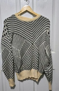 Tamar Jumper s.12 Women's Vintage 80's Wool Knitted Pullover Sweater Cosby - Picture 1 of 7