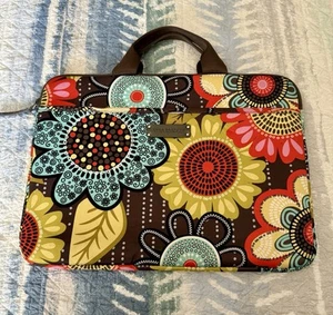 Vera Bradley Quilted Zip Floral Padded Laptop Portfolio Notebook Computer Case - Afbeelding 1 van 10