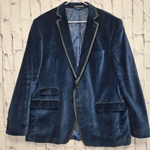Abrigo deportivo blazer vintage para hombre Tallia 46L azul marino metal botón se siente como terciopelo - Imagen 1 de 20