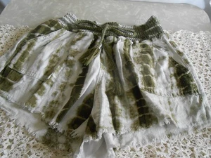 REWASH  high rise Boho Fabric shorts stretchy wide waist band Raw Hem, Size M - Picture 1 of 4