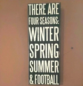 Vintage Wood Football Sign, Sports Fan Plaque, Wall Hanging, Football Season - Picture 1 of 11