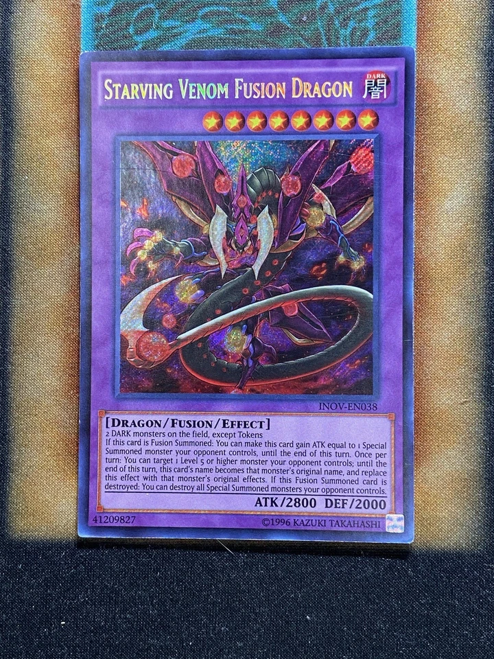 Yugioh Starving Venom Fusion Dragon INOV-EN038 Secret Rare LP - Image 1 of 1