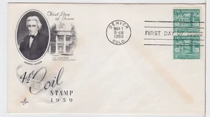 TurtlesTradingPost- The Hermitage 4 1/2 Cent Coil #1059 1959 FDC Artcraft Pair - Picture 1 of 1