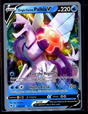 Origin Forme Palkia V 39/189 2022 Pokemon World Champion TCG Pokemon NM 1001#170 - Image 1 of 2