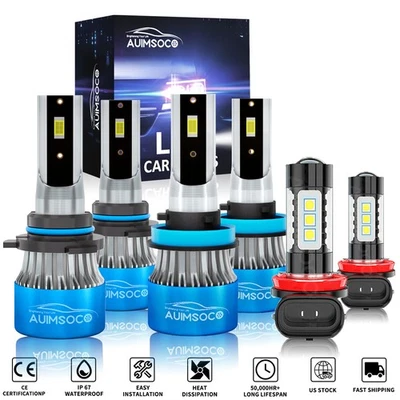 For Honda Accord 2013 2014 2015 Combo LED Headlight Kit High/Low+Fog Light Bulbs - Image 1 of 4