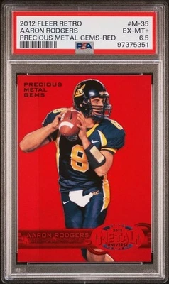 2012 Fleer Retro Aaron Rodgers Precious Metal Gems PMG Red PSA 6.5 #058/100   JC - Image 1 of 2