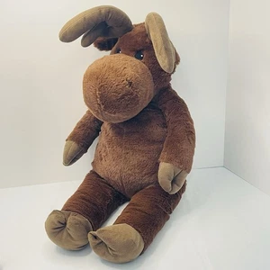 Ikea Gemytlig Plush Moose 28" Jumbo Brown #18937 Embroidered Eyes Sweden Stuffed - Picture 1 of 8