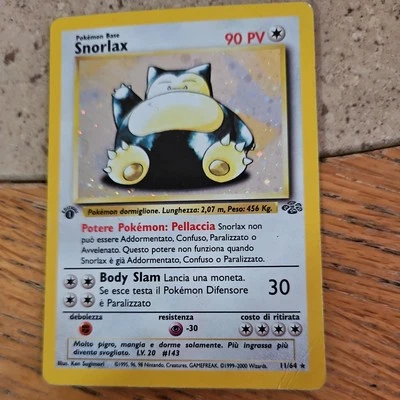 Pokemon Jungle #11/64 Snorlax *IN ITALIAN * Holo Swirl Card first edition  - Image 1 of 4