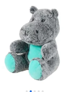 Petsmart Happy Hippo Dog Plushy 12" Stuffed Animal Squeaker Gray & Teal New 2025 - Picture 1 of 4