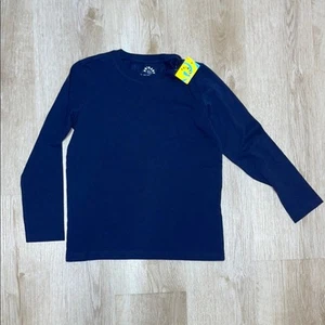 NWT Primary Navy Blue Long Sleeve Classic Tee 8/9 Kids 100% Cotton - Picture 1 of 7