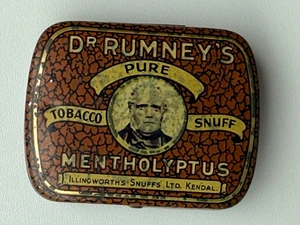Dr Rumney's Pure Tobacco Snuff Vintage Tin Mentholyptus Retro Kendal - Picture 1 of 6