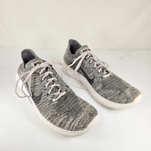 Nike Free RN Flyknit Hombres 10.5 Gris Negro Oreo Zapatos para Correr 880843 - Imagen 1 de 16