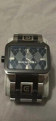 Reloj de pulsera Rockwell DUEL TIME plateado, gris y negro reloj para hombre - RARO Foto 1 de 4