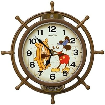 Seiko Wall Clock Old Time Mickey Mouse FW583A Steamboat Willie Disney Plastic - Image 1 of 4