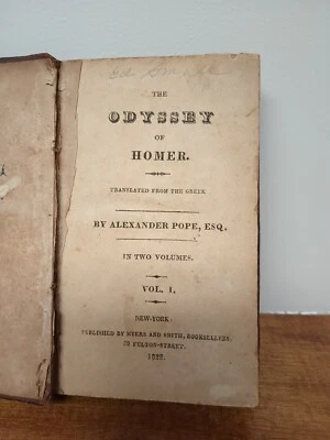 Antique 1822 THE ODYSSEY OF HOMER Volume I by Alexander Pope - Image 1 of 4