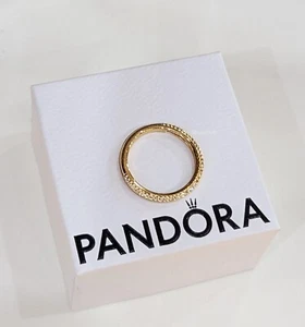 New 100% Authentic PANDORA ME 14k Gold Plated Pavé Stacking Ring 169679C01 - Picture 1 of 9