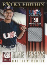 2013 Elite Extra Edition USA Baseball 15U Game Jerseys #15 Matthew Rudick Jersey