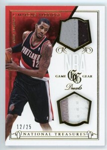 LaMarcus Aldridge 2013-14 National Treasures Dual Patch #12/25 JERSEY MATCH 1/1