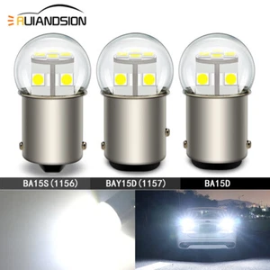 2PCS BA15S BAY15D BA15D LED Vehicle Tail Reverse Brake Light Bulb 6V-30V White - Picture 1 of 9