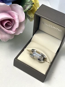 GORGEOUS VINTAGE STYLE MODERNIST 925 SOLID STERLING SILVER RING BAND SIZE N 6.75 - Picture 1 of 18