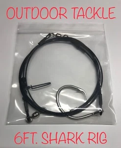 6Ft Castable Shark Fishing Rig - Choose Hook Size - Circle Hooks - Picture 1 of 8