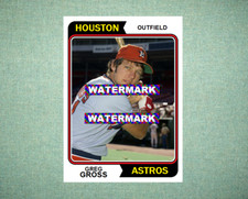 Greg Gross Houston Astros 1974 Style Custom Baseball Art Card