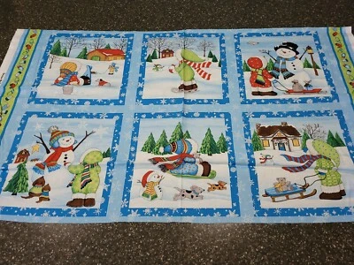 Snow Babies Panel 23x42 Bonijean South Sea Imports Christmas Blocks - Image 1 of 4