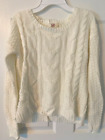 SO Women's Sweater XS White Round Neck Long Sleeve Soft Top- Extra Small
