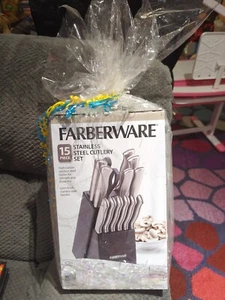 FARBERWARE 15 Piece Kitchen Knife & Shears Cutlery Set new & already giftwrapped - Picture 1 of 4
