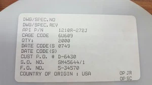 2,000 X API 1210R-272J FIXED IND 2.7UH 411MA 1.1 OHM 1210R-272JTR - Picture 1 of 2