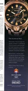 2001 PRINT AD - SEIKO KINETIC WATCH AD - SALT LAKE '02 OLYMPICS OFFICIAL TIMER - Picture 1 of 2