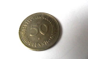 Seltene 50-Pfennig-Münze von 1950 D in guter Qualität - Bild 1 von 2