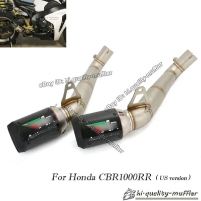 Silenciador de tubo de escape de fibra de carbono para Honda CBR1000RR 2008-2016 versión EE. UU. Foto 1 de 4